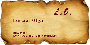 Lencse Olga névjegykártya